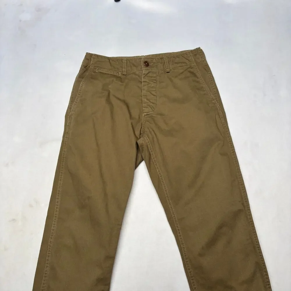 Buck Mason Officer Pant Slub Twill Chino Men's 29x25 Quiet Luxury Army Military